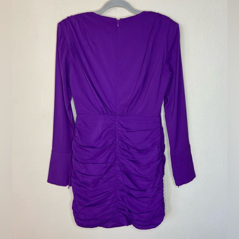 NWT Ronny Kobo Mariana Mini Purple Dress Draped Size M - Picture 10 of 13